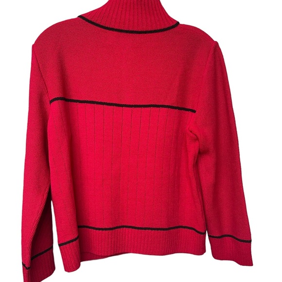 St John red Bow Mock Turtleneck Size M - Picture 9 of 15